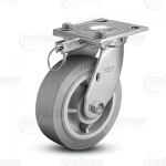 Colson 4 Series 1-1/2" Performa Wheel on Top Plate Swivel Caster with Hand-Activated Swivel Lock