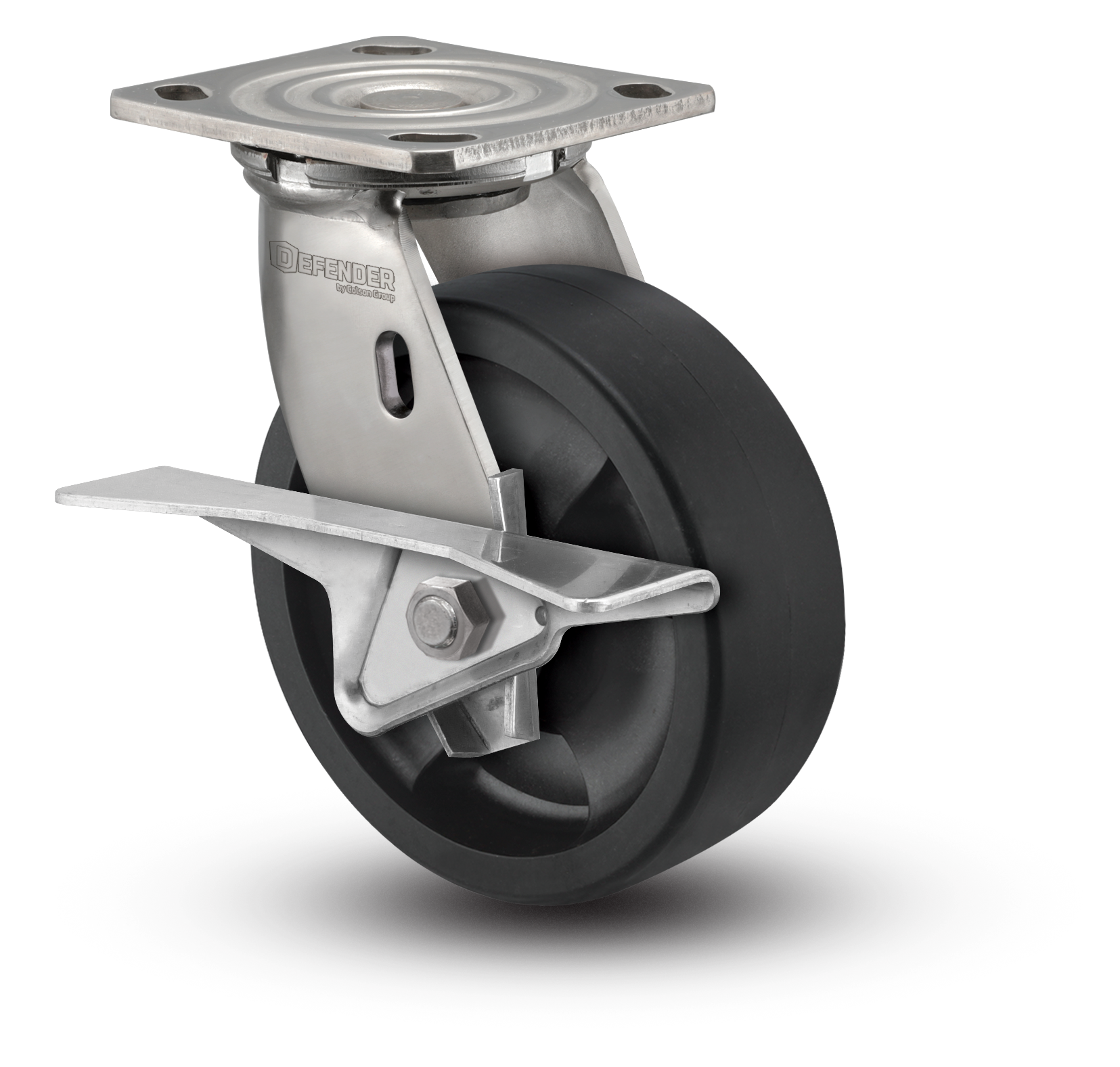 Colson D4 Series Stainless Steel Swivel Caster with Side Lock Brake